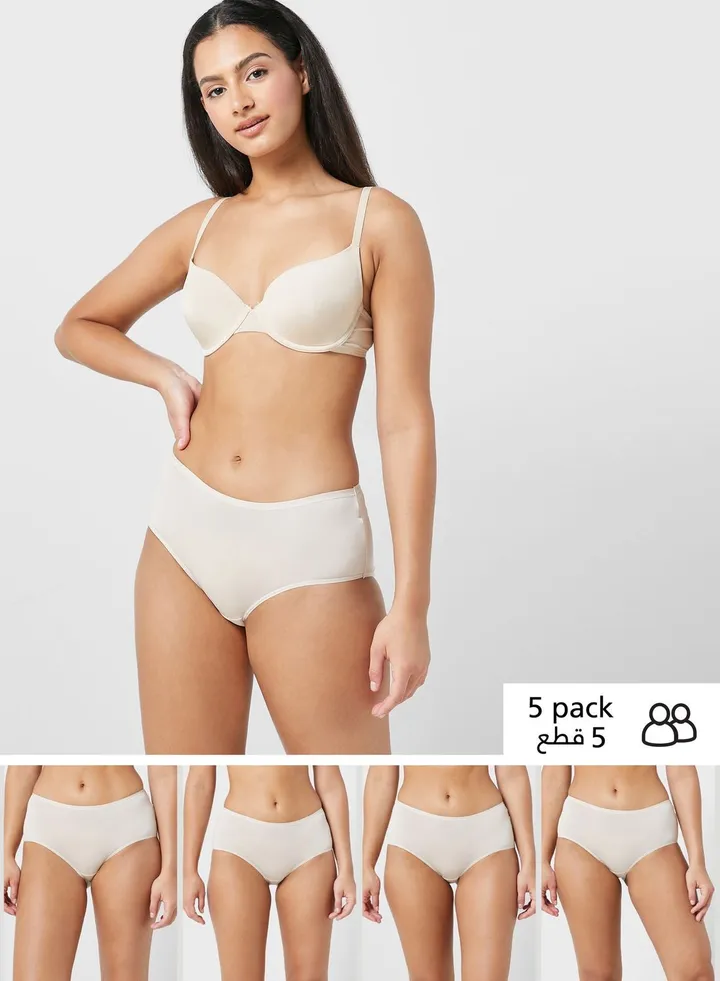 5 Pack No Vpl Microfibre High Rise Shorts