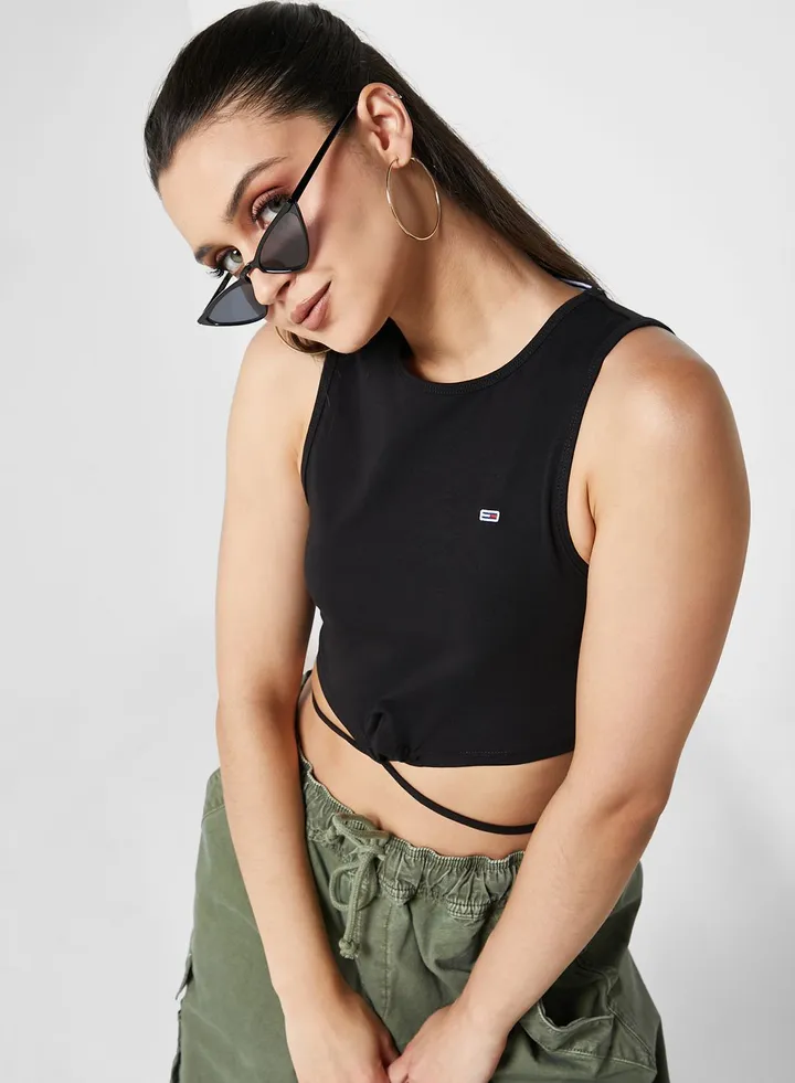 Strappy Crew Neck Top