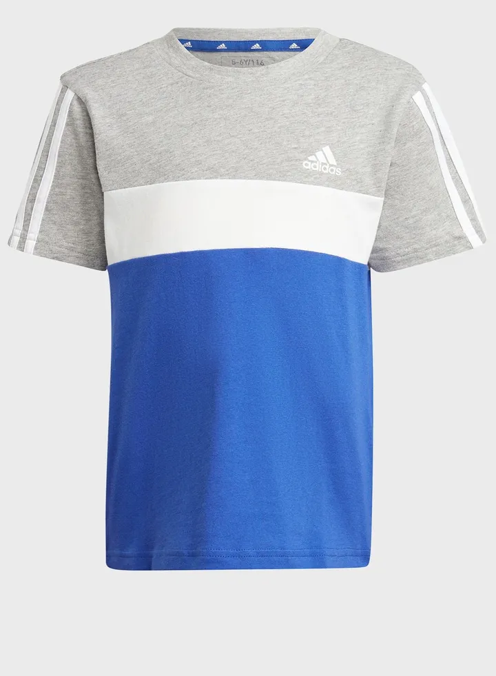Tiberio 3-Stripes Colorblock Cotton T-Shirt Kids