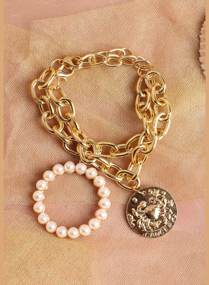 Gold Plated Designer Stone Casual Bracelet For Women