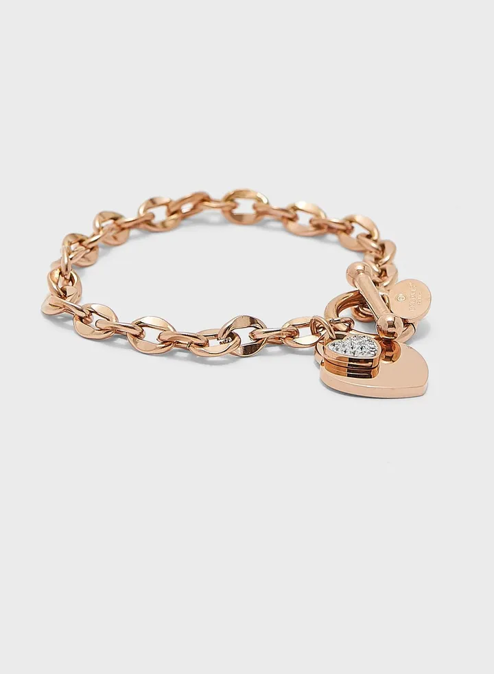 La Devotion Heart Tag Pendant Toggle Clasp