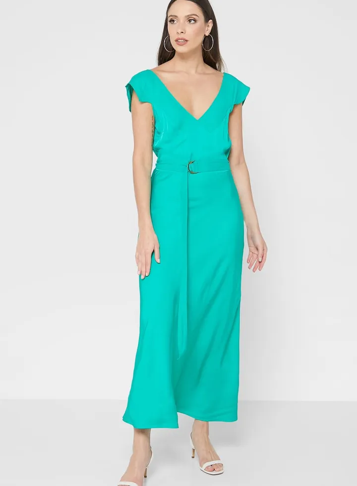 V-Neck Knitted Dress