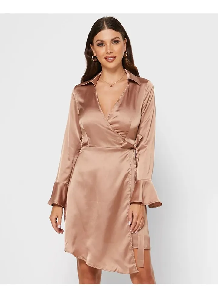 Little Mistress Taupe Blazer Dress