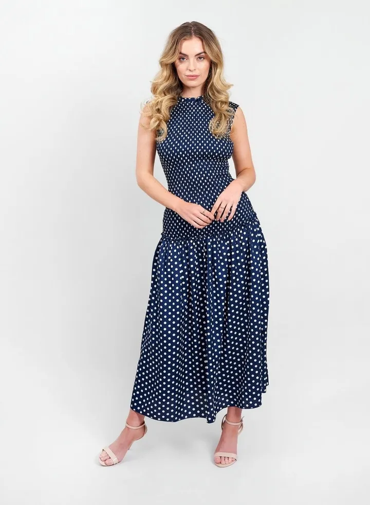 Little Mistress Spotted Midaxi Dress