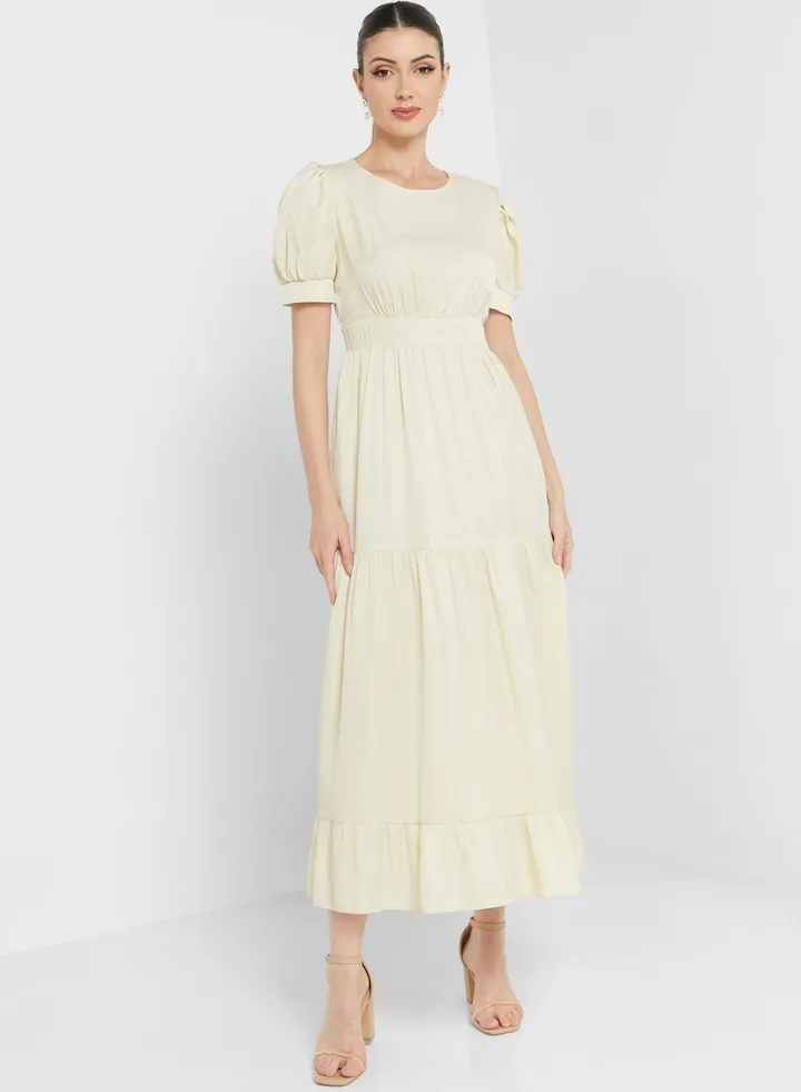 Puffed Sleeve Dress