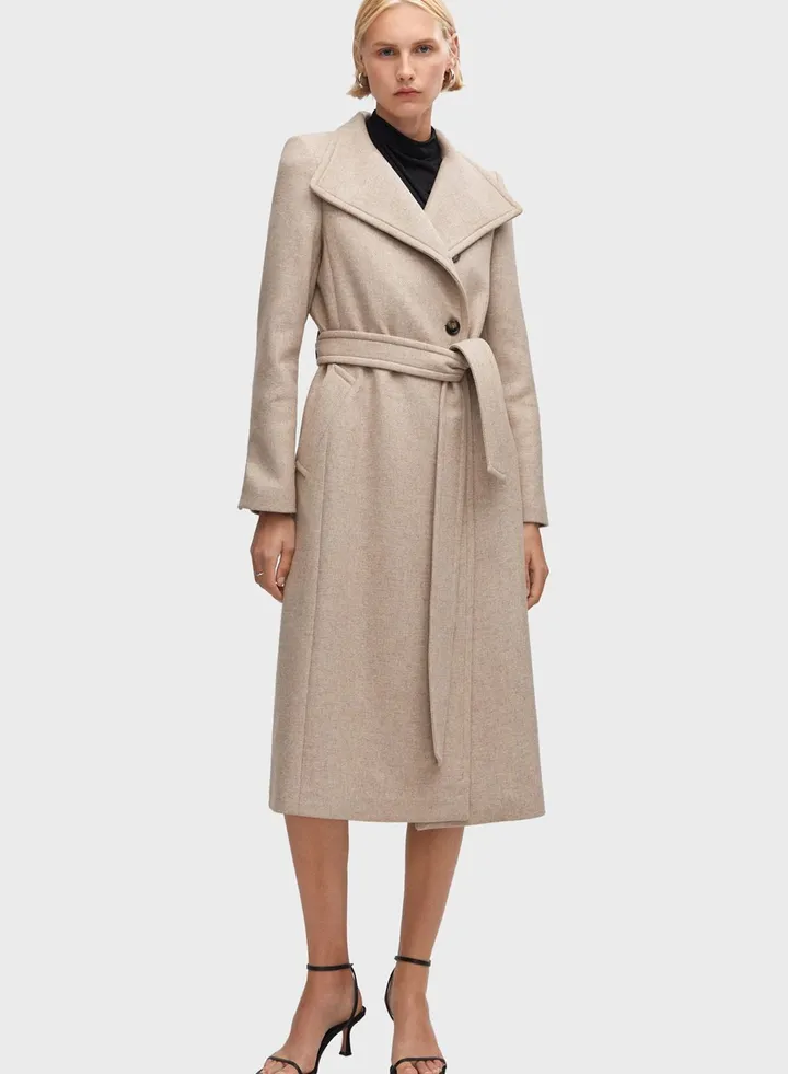 Tie Detail Longline Coat