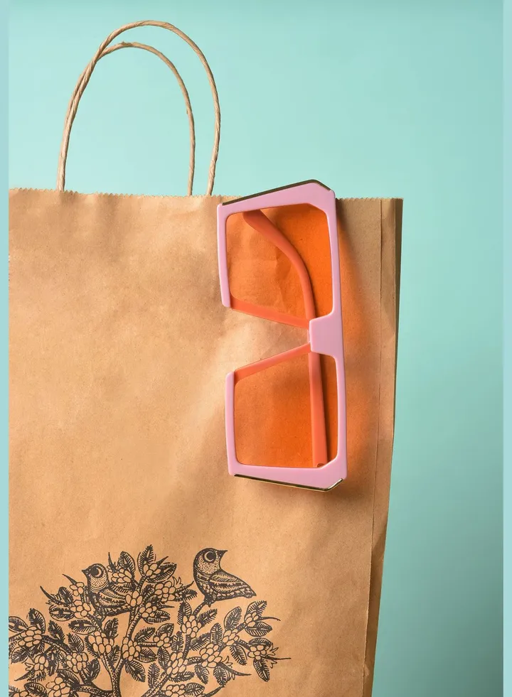 Women Orange Lens Pink Oversized Sunglasses