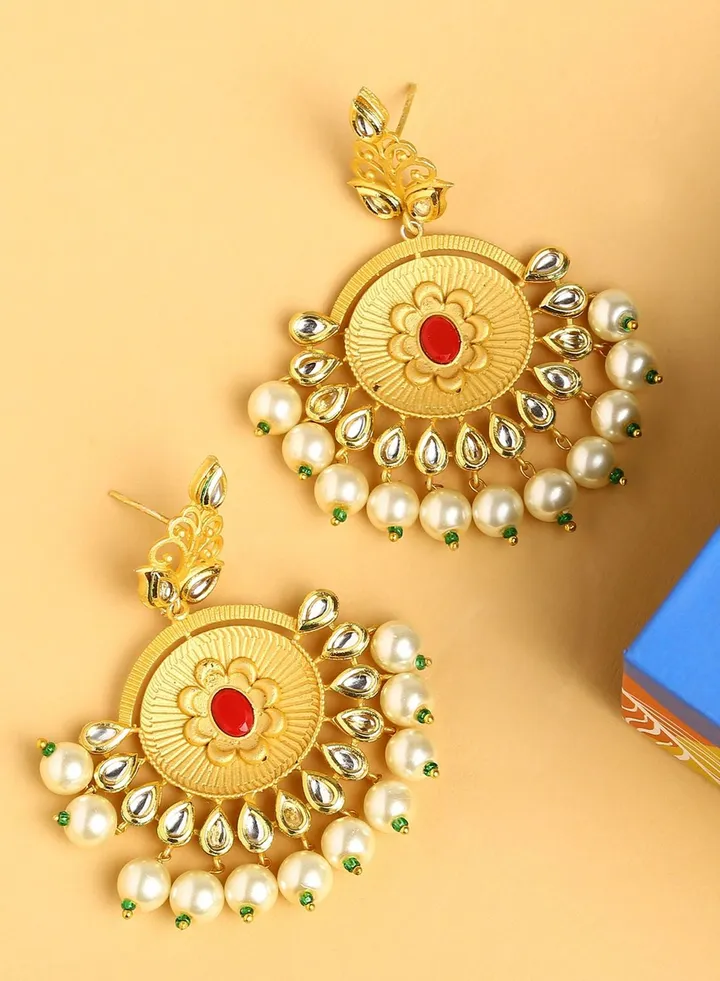 Crescent Shaped Plated Earrings