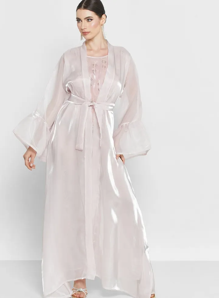 Flute Sleeve Embellished Abaya