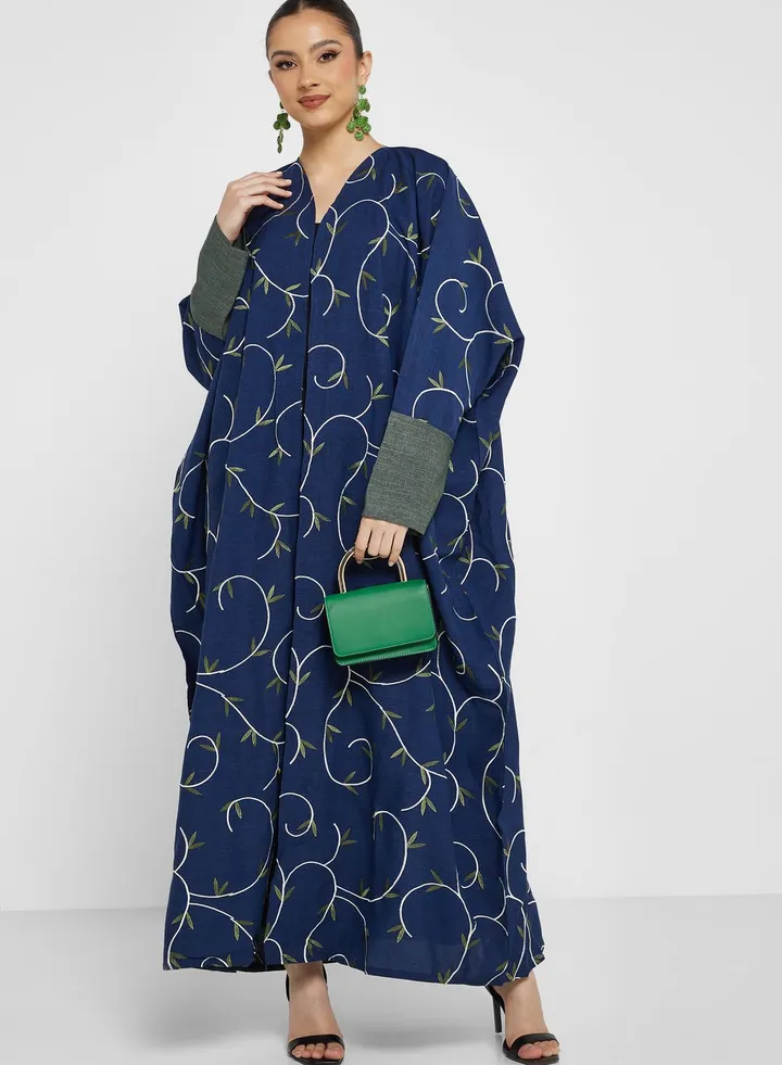 Embroidered Cape Sleeve Abaya