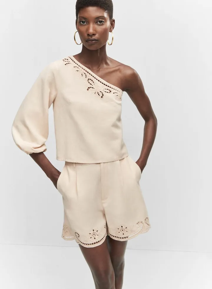 One Shoulder Puff Sleeve Top