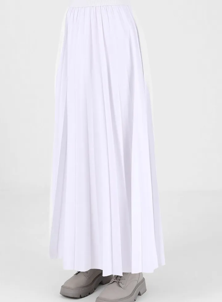 High Waist Plisse Detail Skirt