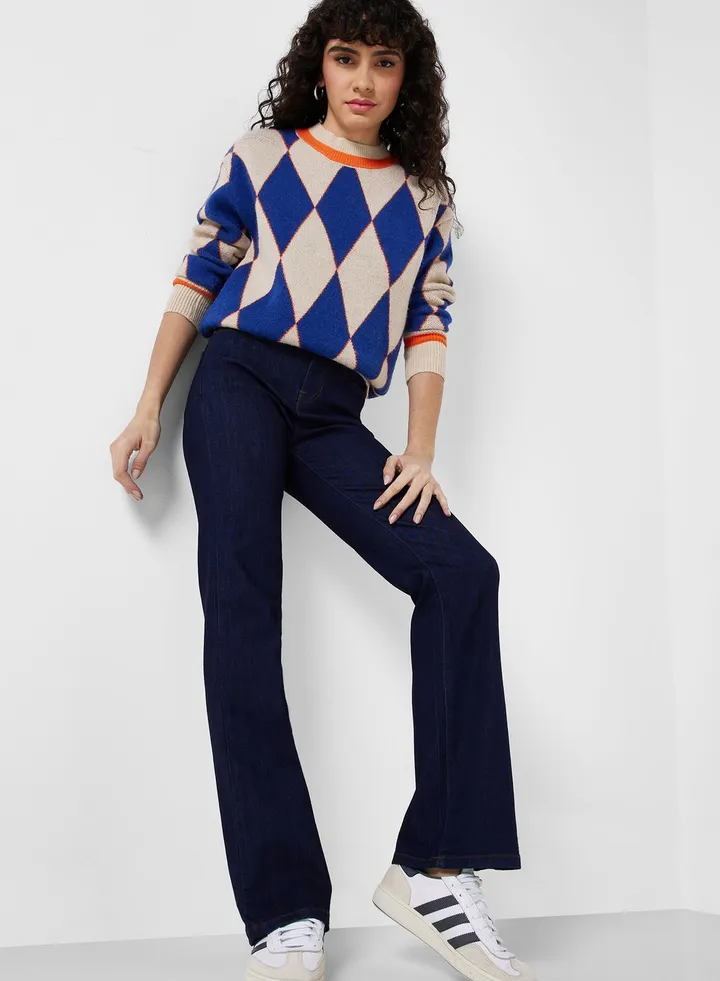 Skinny Fit Flared Jeans