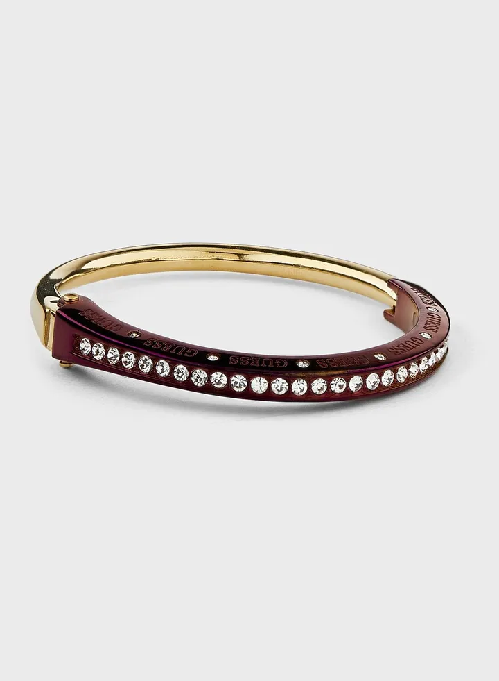 Half Round Pave Bangle Bracelet