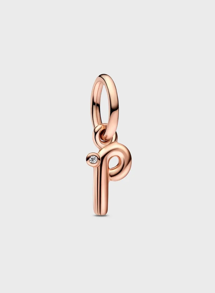 Letter P Script Alphabet Dangle Charm