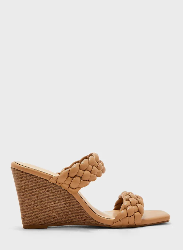 Braided Strap Wedge Sandal