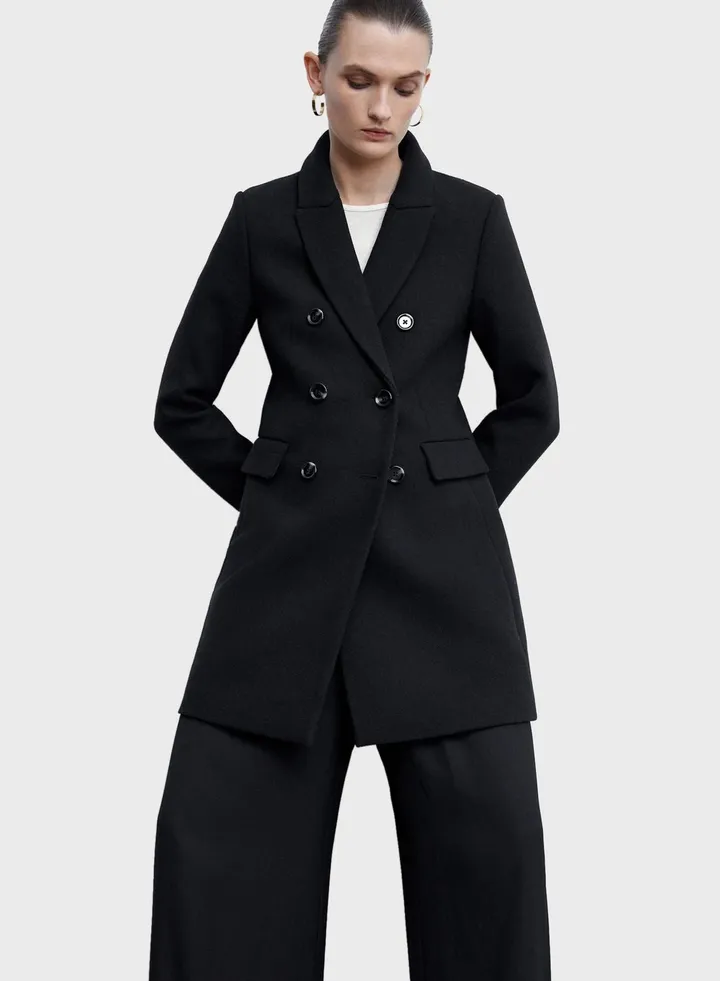 Double Breasted Longline Coat