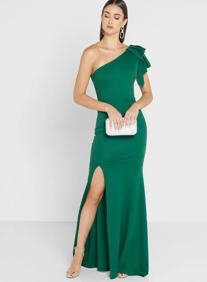 One Shoulder Dress With Slit