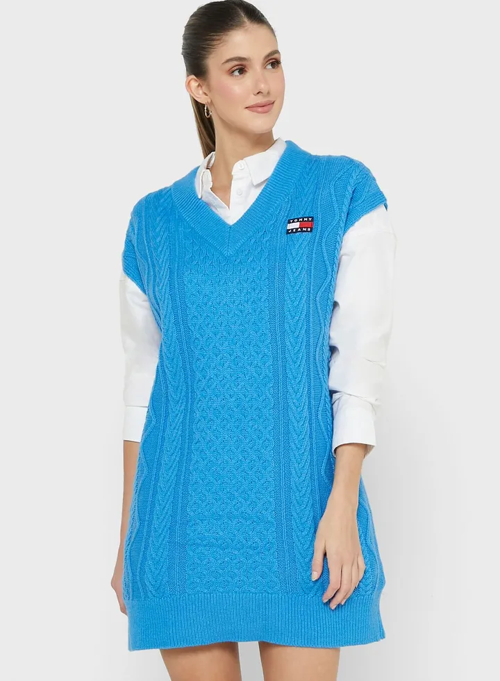 Cap Sleeve Knitted Dress