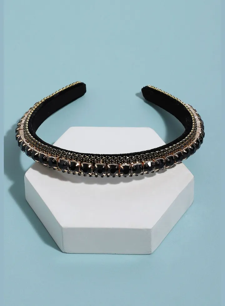 Trendy Western Wear Alloy Hair Band with Designer Stone For Women