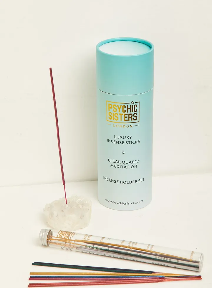 Clear Quartz Incense Stick & Holder Set
