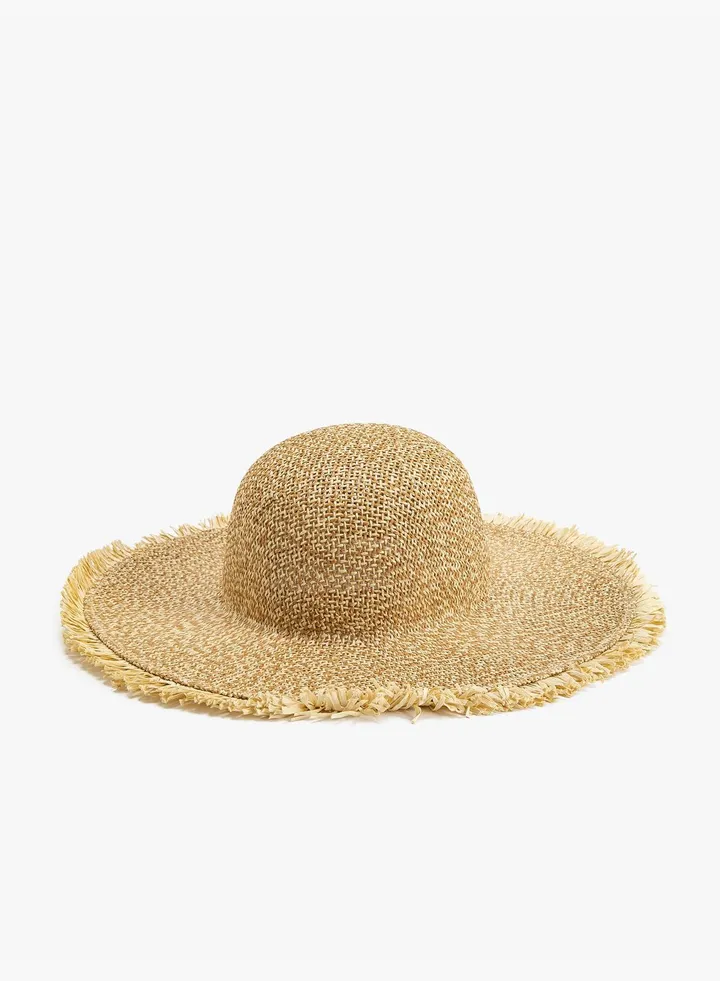 Straw Hat Fedora Tassel Detail