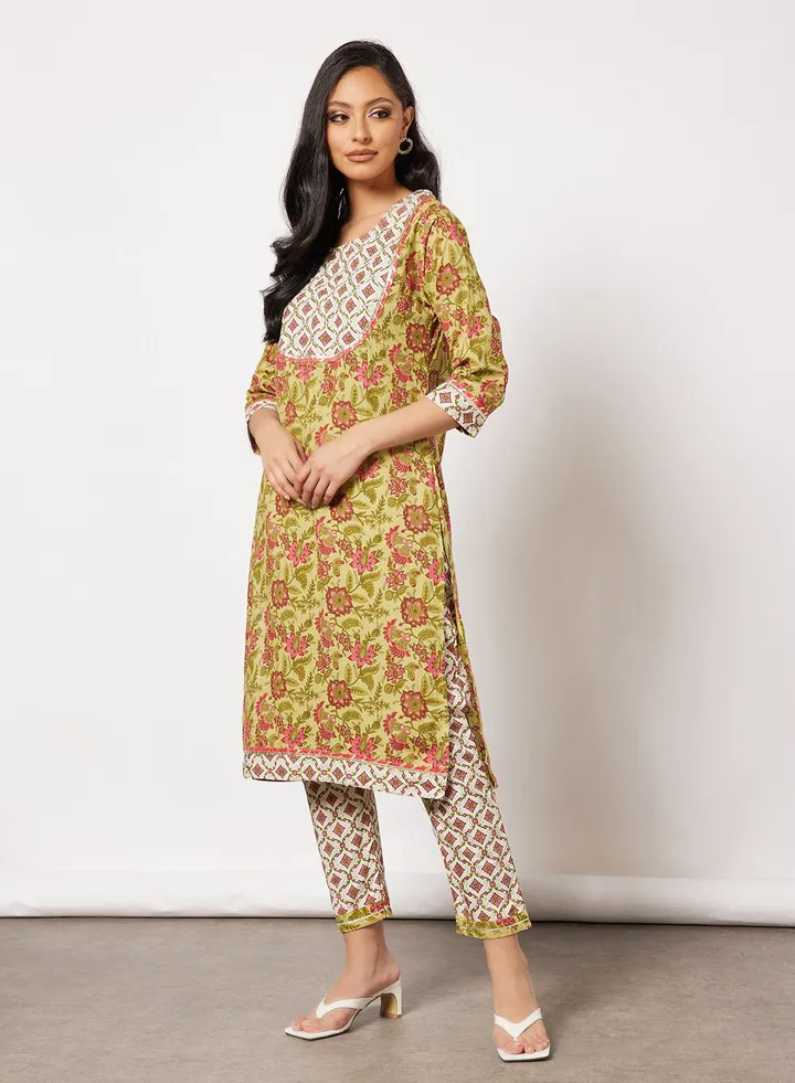 Print Short Kurta With Pants