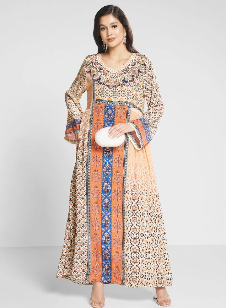 Floral Printed Jalabiya