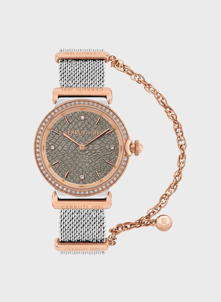 Steel Strap Analog Watch
