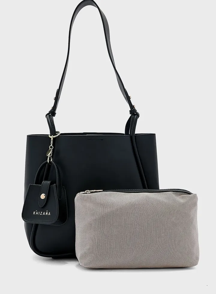 Mini Pouch Detail Tote Bag