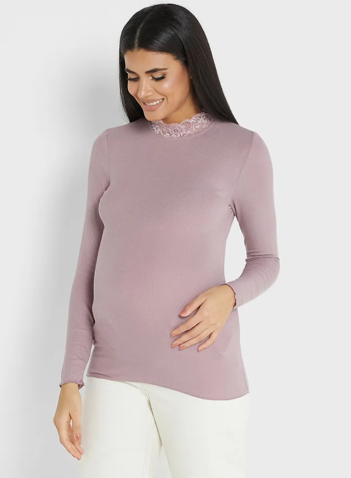 Lace Detail Knitted Top