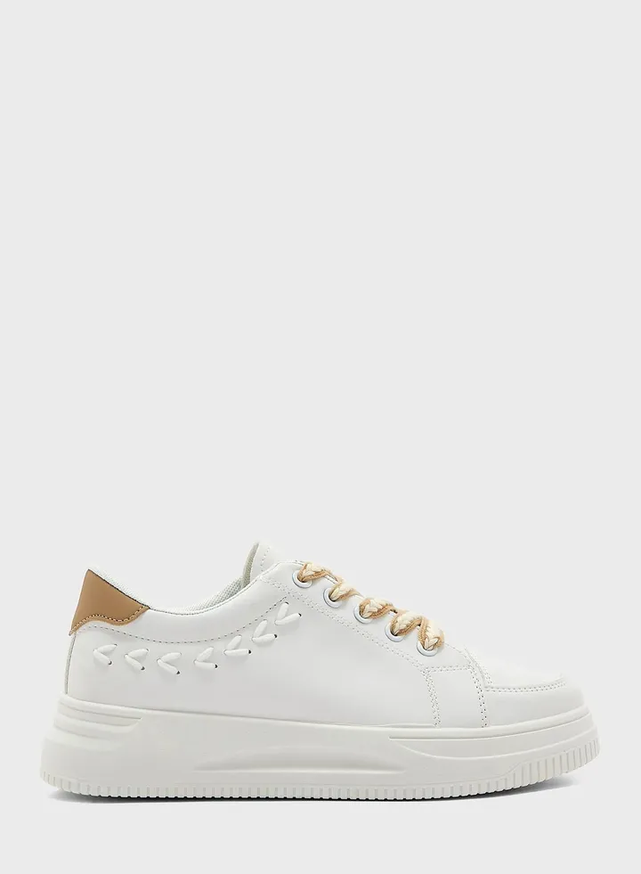 Detailed Lace Up Sneakers