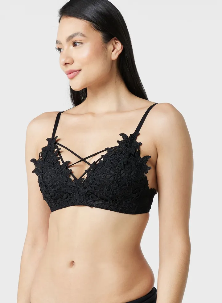 Criss Cross Lace Push Up Bra
