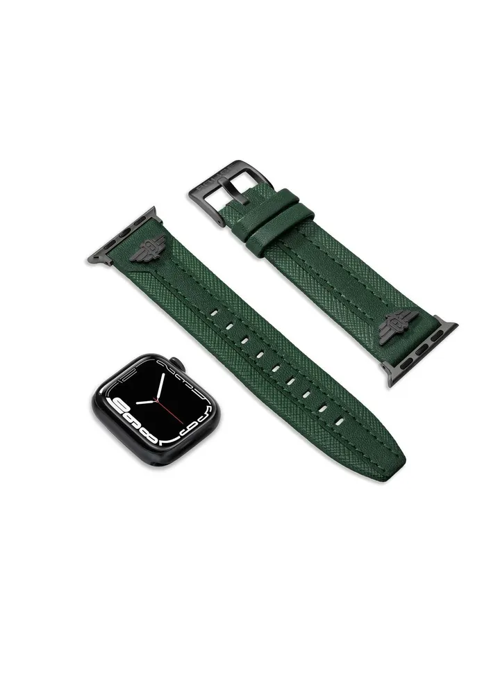 Police Wings Green Leather Watch Straps