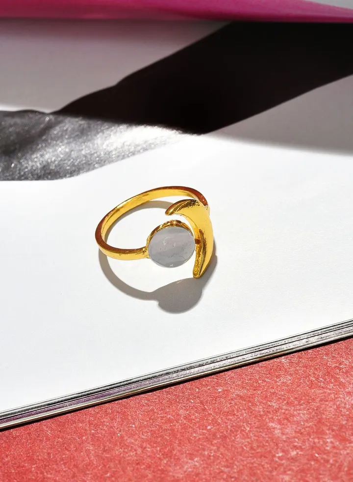 Gold Plated Designer Stone Ring