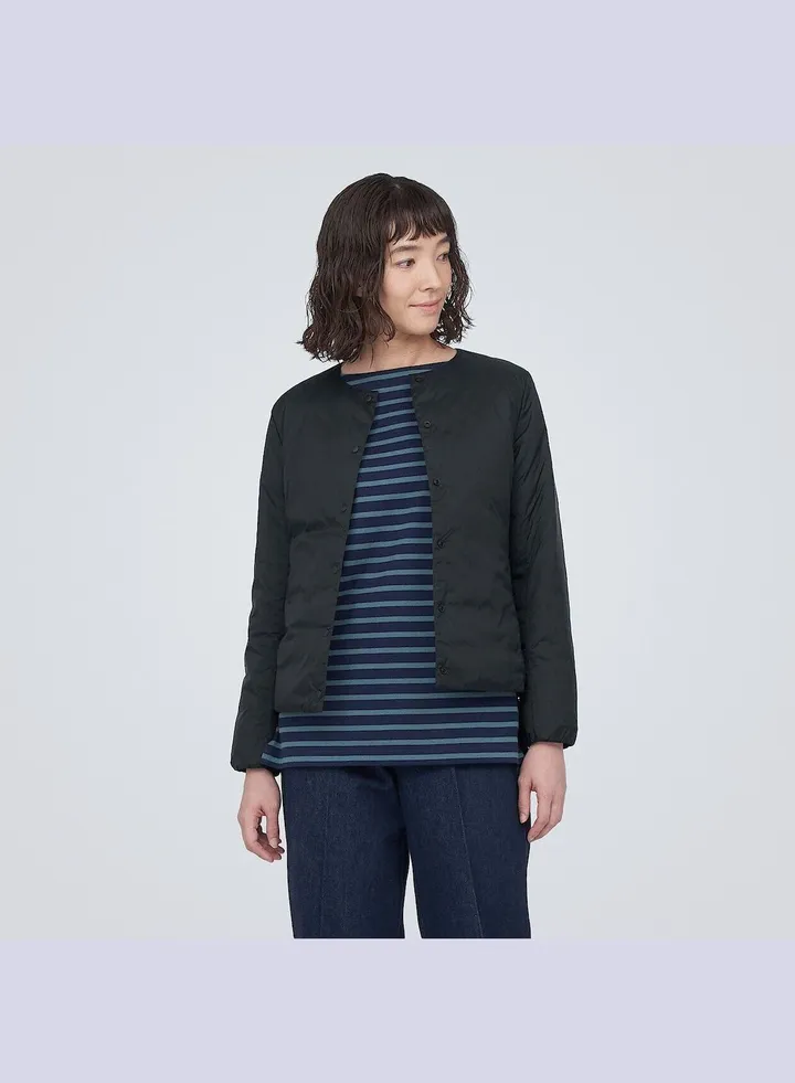 Lightweight Pocketable Collarless Down Jacket