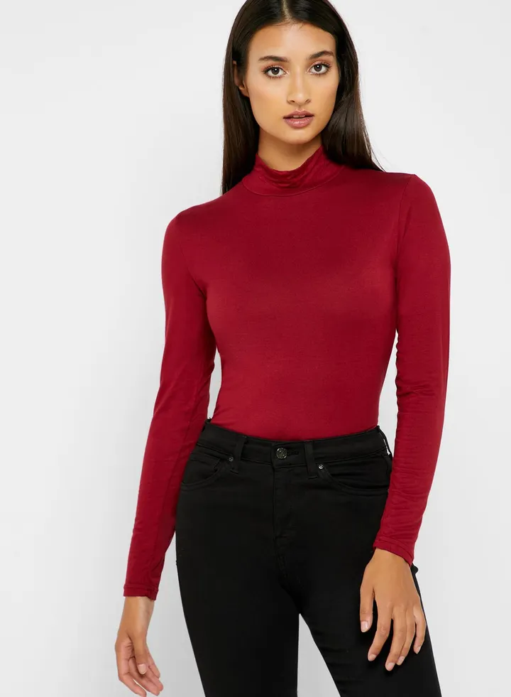 High Neck Long Sleeve Top