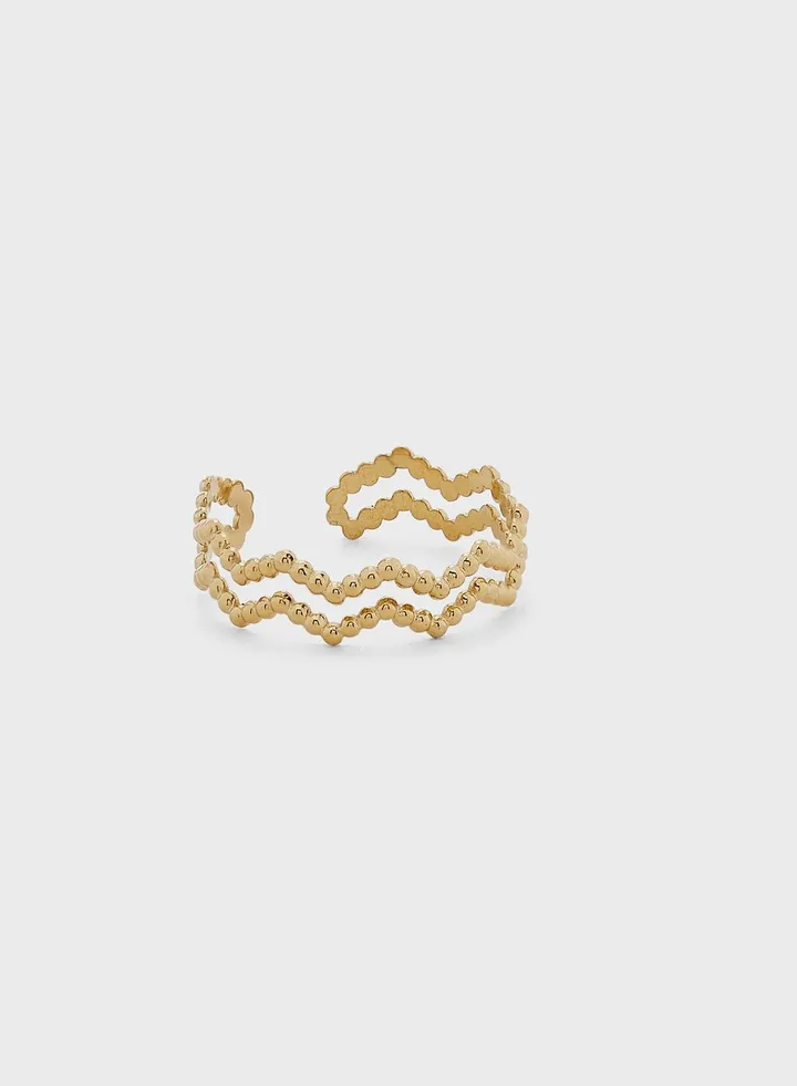 Imara Double Beaded Zigzag Ring
