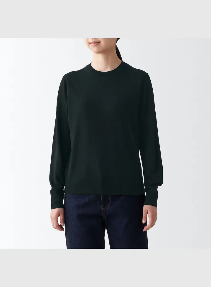 Washable High-Gauge Crew Neck Sweater