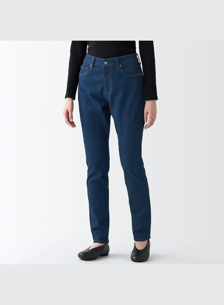 Stretch Denim Slim Pants Inseam L 75 cm , Blue