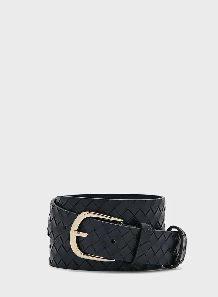 Two Pack Weave Detail Belt Set