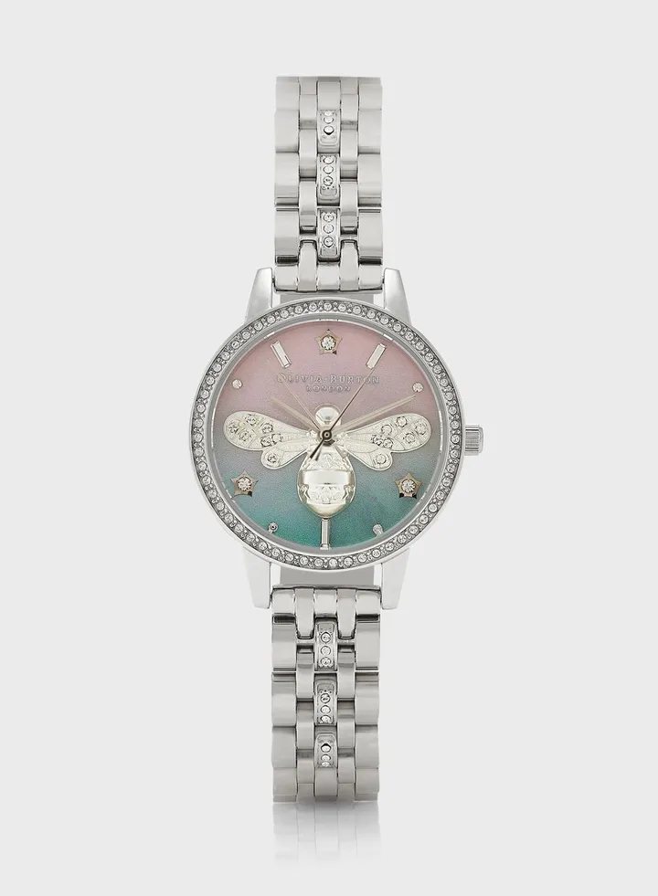 Sparkle Bee Steel Strap Analog Watch