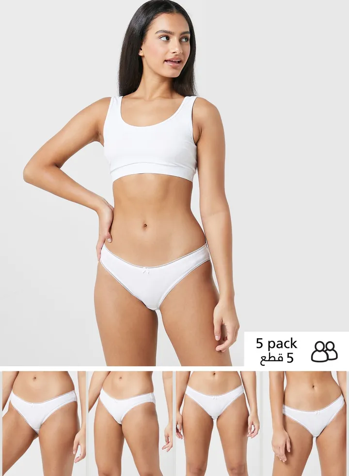 5 Pack Cotton Lycra Bikini Knickers