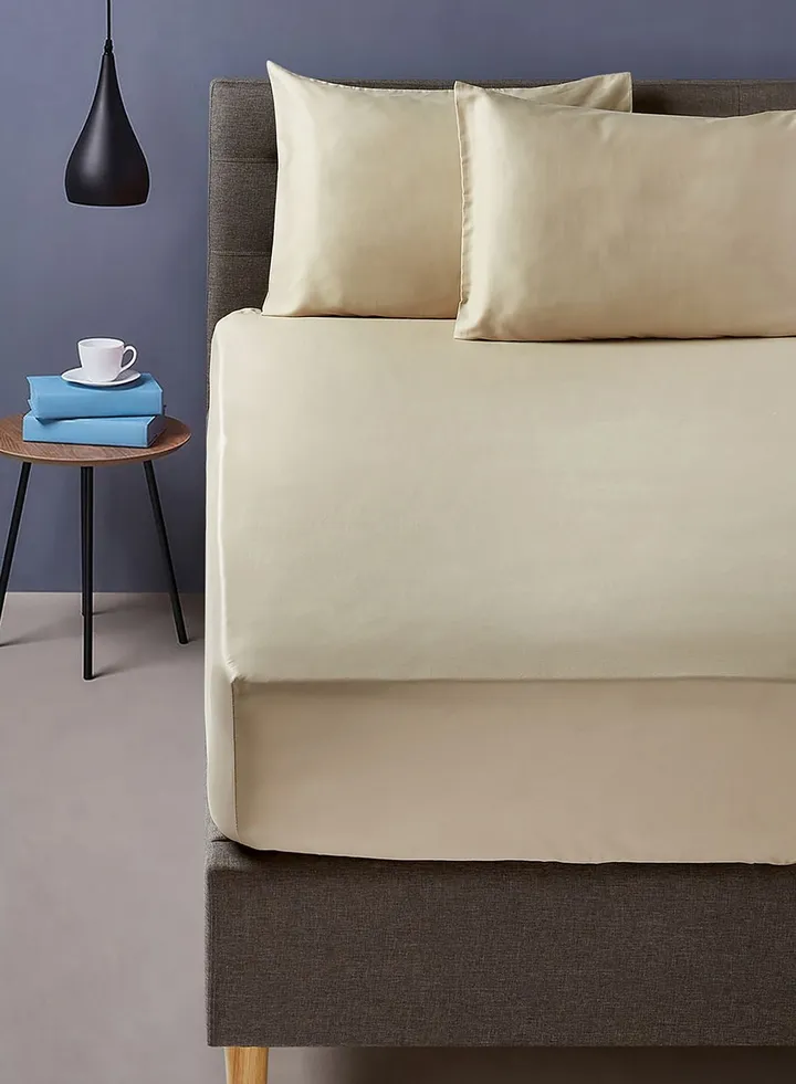Twin Size Fitted Flat Sheet With Pillow Case 140X120Cm