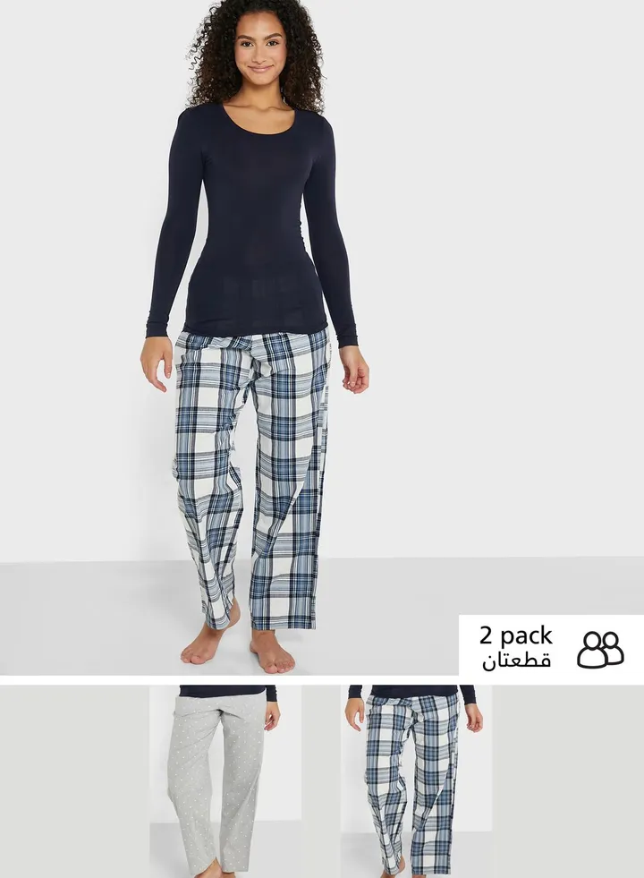 2 Pack Cool Comfort Cotton Pyjama Bottom