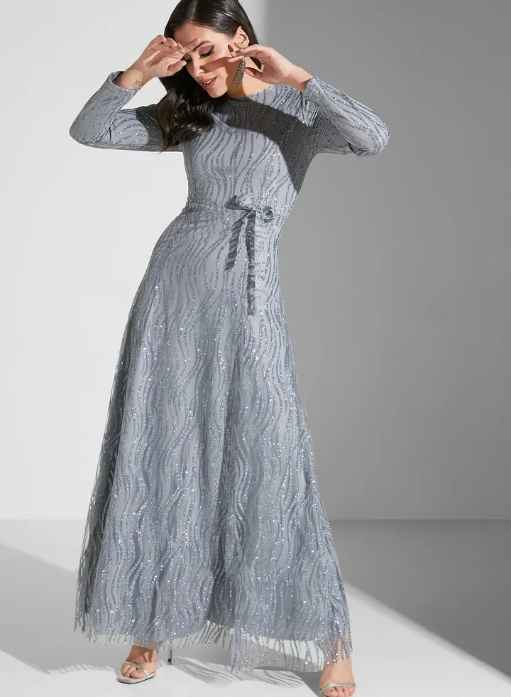 Zena Louay Shimmer A-Line Dress