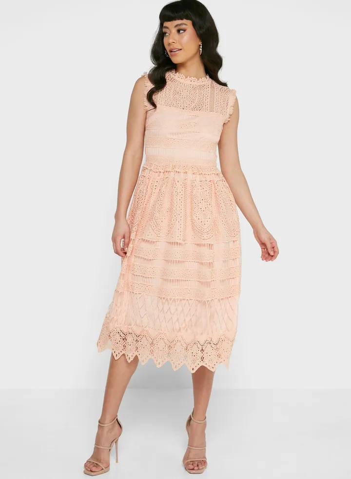 Lace Detail Knitted Dress