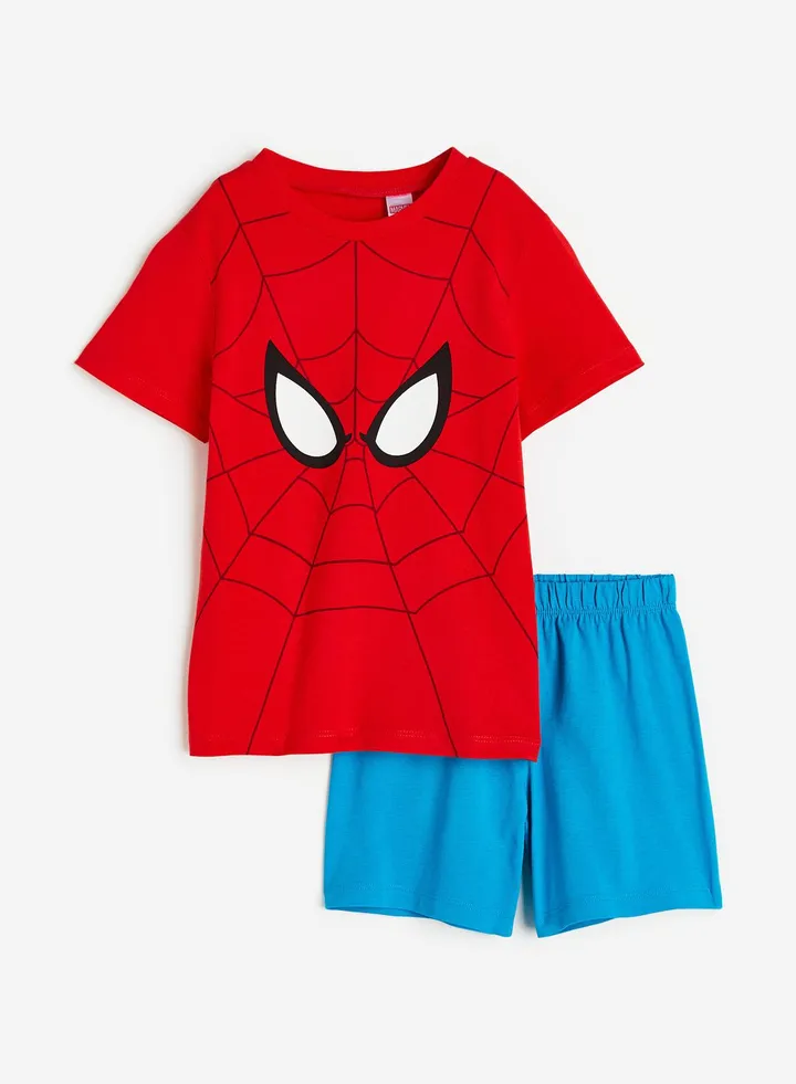 Kids Spiderman Print T-Shirt & Shorts Set