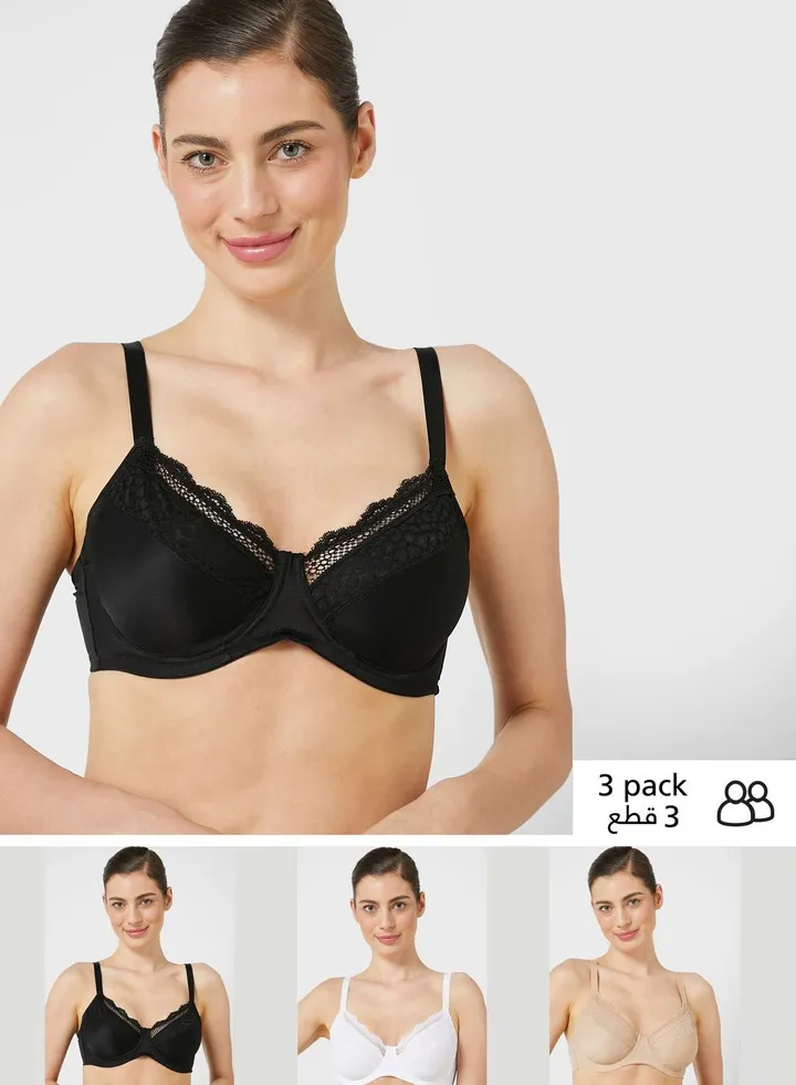 3 Pack Wired Full Cup Minimiser Bra