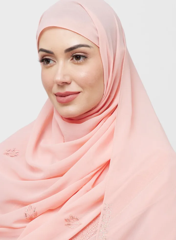 Poly Hijab With Embroidery